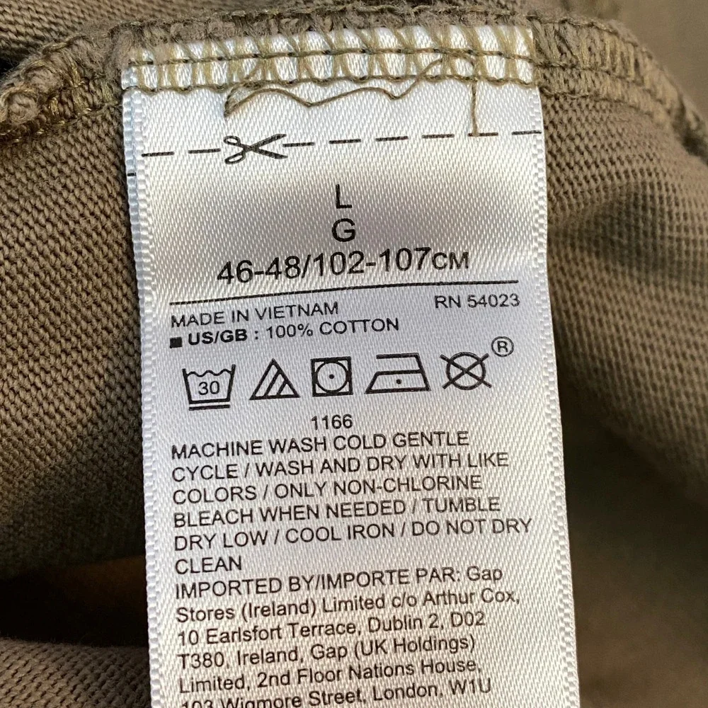 Banana Republic Shirt Men Large Mock Neck Long Sleeve T-Shirt Olive Green Cotton